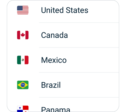 Youyou connect step 2, choose VPN server location